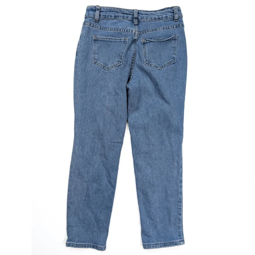 Oak & Poppy Skinny Fit Blue Wash‎ Denim Tapered Leg Jeans Women's Size 2 26x24
